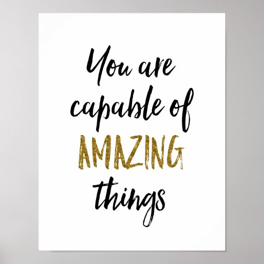 Amazing Things Motivational Quote Poster (Voorkant)