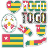 Amazing Togo Shapes National Symbols Sticker (Voorkant)