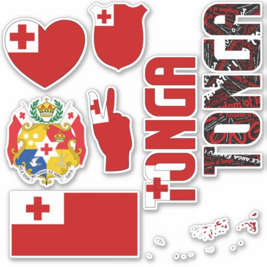 Amazing Tonga Shapes National Symbols Sticker (Voorkant)