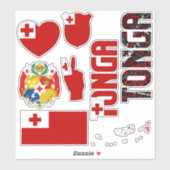 Amazing Tonga Shapes National Symbols Sticker (Vel)