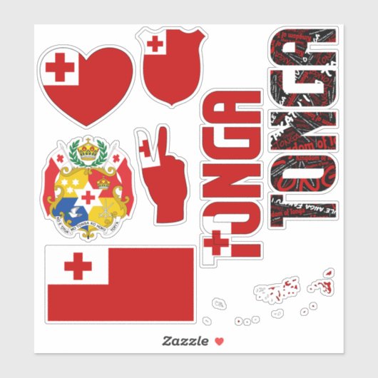 Amazing Tonga Shapes National Symbols Sticker (Vel)