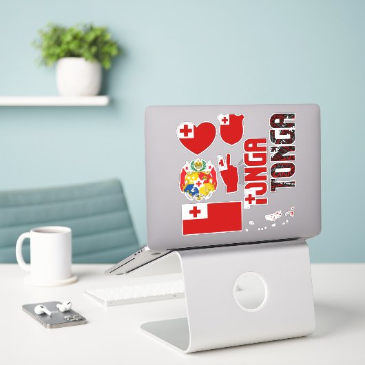 Amazing Tonga Shapes National Symbols Sticker (Laptop op bureau)