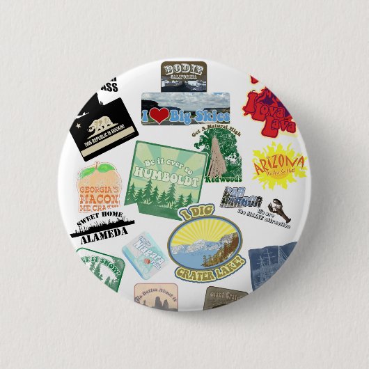 Amazing Travel Collage Ronde Button 5,7 Cm (Voorkant)