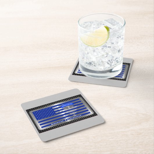 Amazing Tribute American Paratrooper Flag Kartonnen Onderzetters (Insitu)