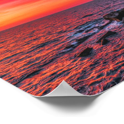 Amazing Tropical Ocean Palm Sunset Dream Poster (Hoek)