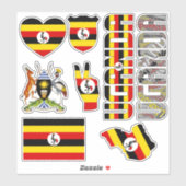 Amazing Uganda Shapes National Symbols Sticker (Vel)