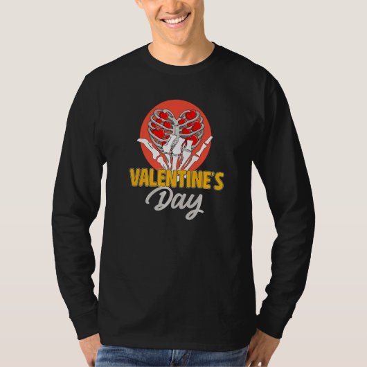 Amazing valentines day cupid stupid heart skeleton t-shirt (Voorkant)