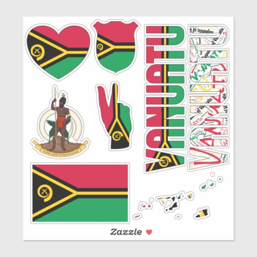 Amazing Vanuatu Shapes National Symbols Sticker (Vel)