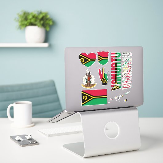 Amazing Vanuatu Shapes National Symbols Sticker (Laptop op bureau)