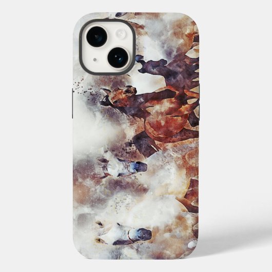 Amazing white and bay horses in a gallop Case-Mate iPhone case (Achterkant)