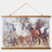 Amazing white and bay horses in a gallop hangend wandkleed (Voorkant 3)