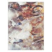 Amazing white and bay horses in a gallop tafelkleed (Voorkant)