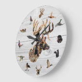 Amazing Wildlife Collage Buck Head Deer Hunting Grote Klok (Hoek)