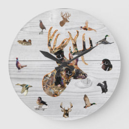 Amazing Wildlife Collage Buck Head Deer Hunting Grote Klok
