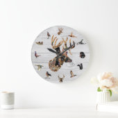 Amazing Wildlife Collage Buck Head Deer Hunting Grote Klok (Huis)