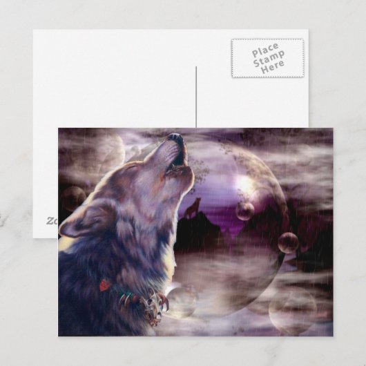Amazing Wolf Song Briefkaart (Voorkant / Achterkant)
