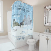 Amazing Wolves Typografie | Gepersonaliseerd Douchegordijn (In situ)