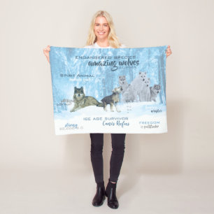 Amazing Wolves Typografie   Gepersonaliseerd Fleece Deken