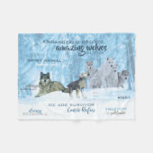 Amazing Wolves Typografie | Gepersonaliseerd Fleece Deken (Voorkant (Horizontaal))