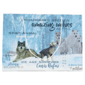 Amazing Wolves Typografie | Gepersonaliseerd Large Cadeautasje (Achterkant)