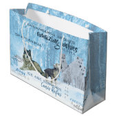 Amazing Wolves Typografie | Gepersonaliseerd Large Cadeautasje (Achterkant Gekanteld)