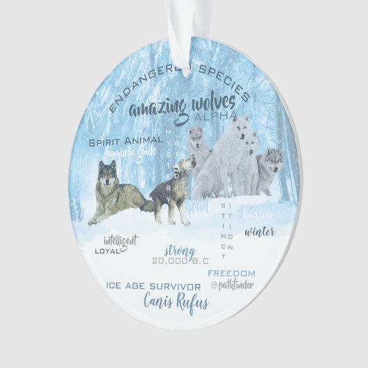 Amazing Wolves Typografie | Gepersonaliseerd Ornament (voorkant)