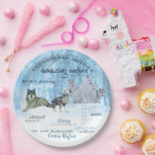 Amazing Wolves Typografie | Gepersonaliseerd Papieren Bordje (Feest)