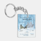 Amazing Wolves Typografie | Gepersonaliseerd Sleutelhanger (Voorkant Links)