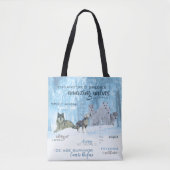Amazing Wolves Typografie | Gepersonaliseerd Tote Bag (Voorkant)