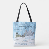 Amazing Wolves Typografie | Gepersonaliseerd Tote Bag (Achterkant)