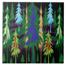 Amazon Dense Forest Trees Abstracte kunst op gesch