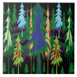 Amazon Dense Forest Trees Abstracte kunst op gesch Tegeltje