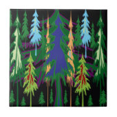 Amazon Dense Forest Trees Abstracte kunst op gesch Tegeltje (Voorkant)