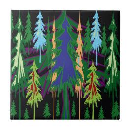 Amazon Dense Forest Trees Abstracte kunst op gesch Tegeltje