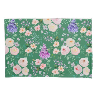 Amazon Green Waterverf Floral Kussensloop