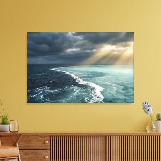 Amazon Meeting of Waters - Realistic Zen Landscape Canvas Afdruk (Insitu (Woonkamer))