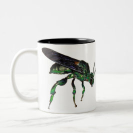 Amazon Metallic Green Bee Tweekleurige Koffiemok