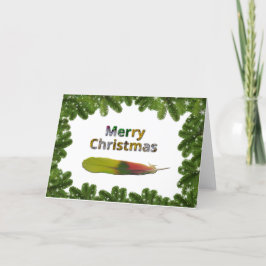 Amazon Parrot Feather Christmas Card Feestdagen Kaart