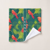 Amazon Parrot Retro Kleurrijk Aangepast Patroon Bad Handdoek (Wasdoekje)