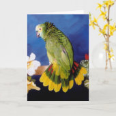 Amazon Parrot Wenskaart Kaart (Gele Bloem)