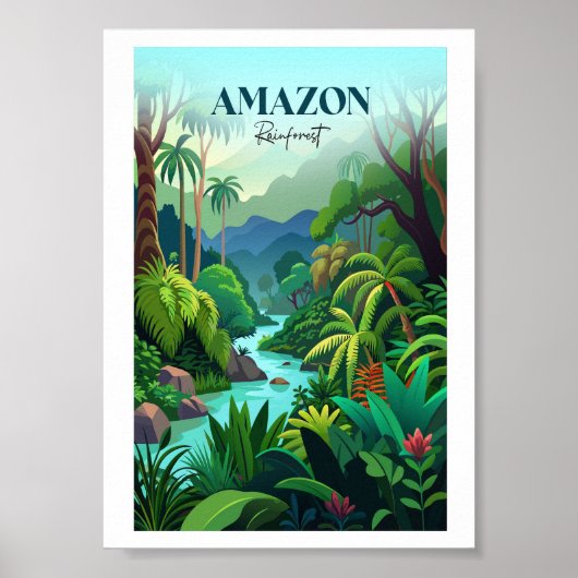 Amazon Rainforest Travel Poster (Voorkant)
