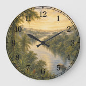 Amazon Rainforest Wall Clock — Nature-Inspired Des Grote Klok (Voorkant)