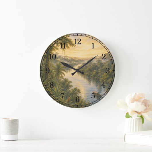 Amazon Rainforest Wall Clock — Nature-Inspired Des Grote Klok (Huis)