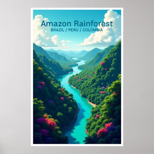 Amazon Regenwoud Poster Brazilië Peru Colombia (Voorkant)