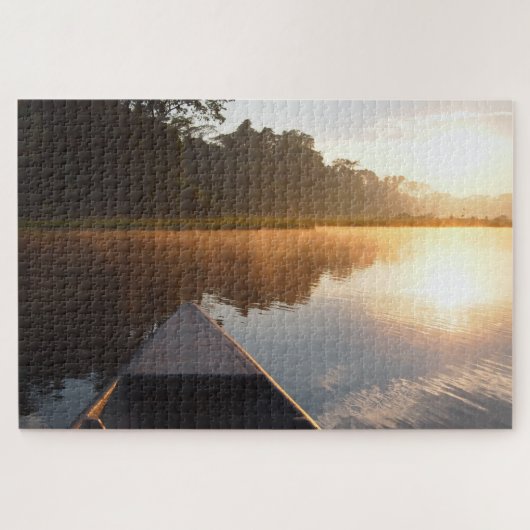 Amazon regenwoud zon in een boot legpuzzel (Horizontaal)