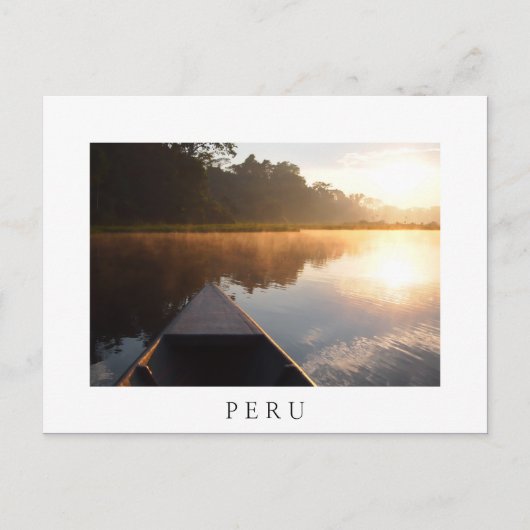 Amazon sunrise, Peru White text briefkaart (Voorkant)