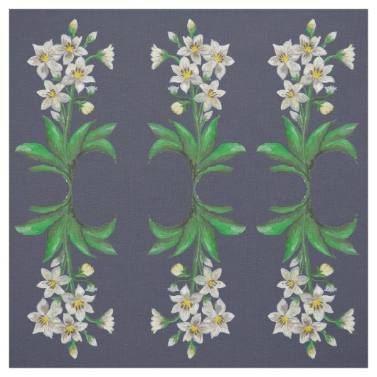 amazon witte lierbloemen stof (Swatch)