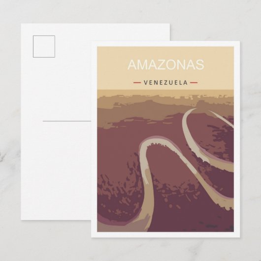 Amazonas Venezuela Art Vintage Travel Illustratie Briefkaart (Voorkant / Achterkant)
