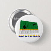 Amazonas Waving Flag met naam Ronde Button 5,7 Cm (Voorkant /achterkant)