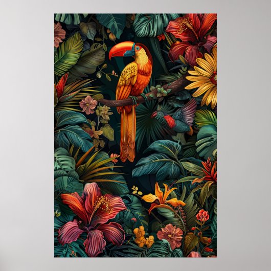 Amazone Flora & Fauna: Levendige Tegel Poster (Voorkant)